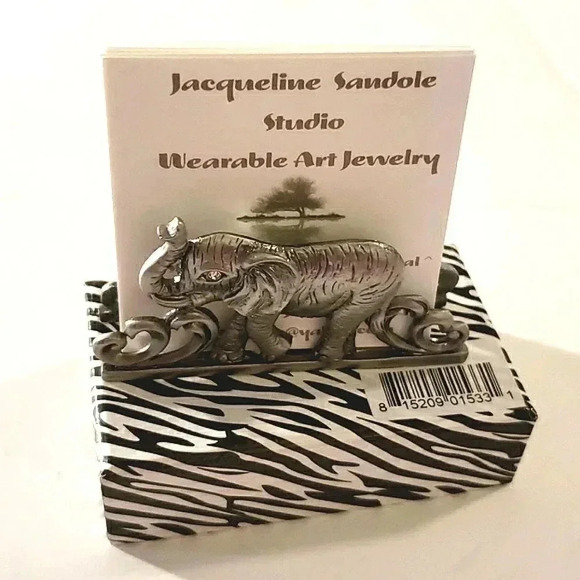 Vintage Pewter Elephant Card Letter Holder - Picture 5 of 6